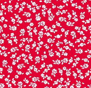 红色碎花图案布料纹理