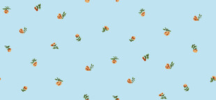 浅蓝色底散布小黄图案