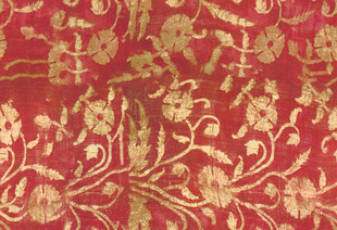 红色底金色花纹精美织物