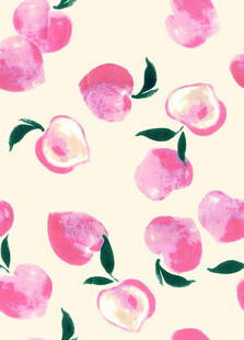 粉色桃子水彩图案背景