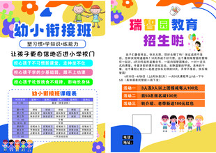 幼小衔接班招生宣传海报