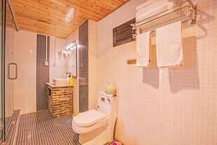 温馨木质风卫生间场景