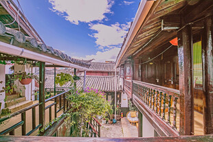 中式廊桥庭院景观
