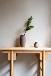 简约木桌搭配绿植摆件