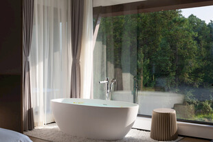 窗边优雅浴缸 自然美景相伴