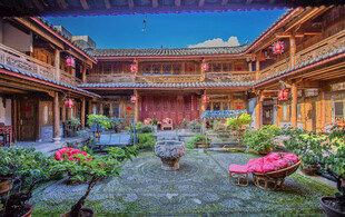 中式庭院夜景 古韵悠然