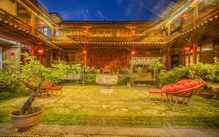 中式庭院夜景 静谧雅致
