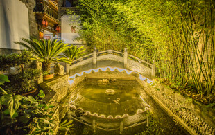 中式园林小桥流水景致