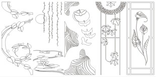 中式传统装饰线稿图案