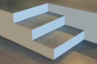 简约白色三阶楼梯模型