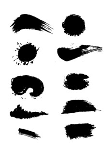 水墨墨迹泼墨纹理毛笔笔刷
