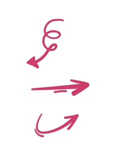 手绘粉色箭头图案