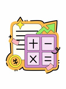 卡通风格数学运算元素图