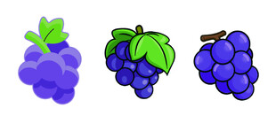 三串葡萄插画 矢量图