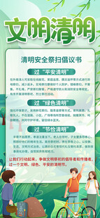文明清明祭祀宣传海报