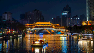 成都安顺廊桥夜景风光