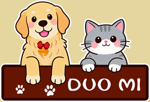 可爱猫狗同框展示DUO MI