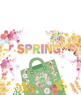 春日购物袋绽放的缤纷活力