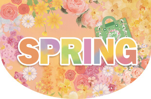 春日花卉主题装饰图案吊旗