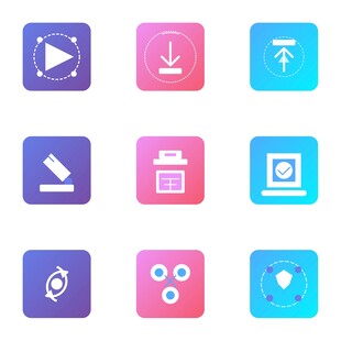 多彩扁平化应用功能图标