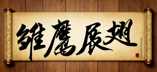 雄鹰展翅传统艺术书法手写毛笔字