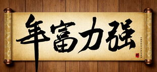 年富力强传统艺术书法手写毛笔字