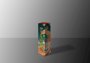 多彩花纹装饰圆柱形器物