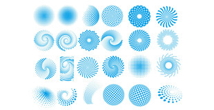 蓝色圆形图案设计素材