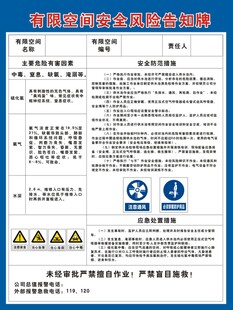 有限空间安全告示牌