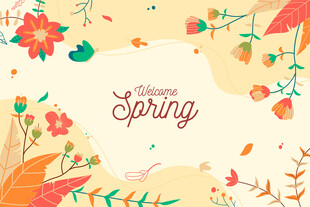 春日花卉背景图