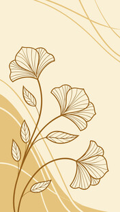 手绘线条花卉装饰图案