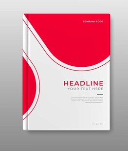 红白简约风封面设计模板