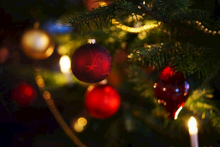 圣诞树上的多彩装饰