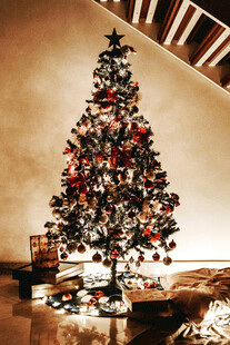 装饰精美的室内圣诞树