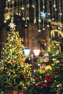 节日装饰的璀璨圣诞树