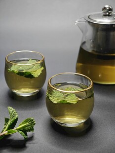薄荷绿茶双杯清新画面