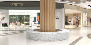 商场内圆柱形装饰景观