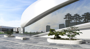 现代弧形建筑景观