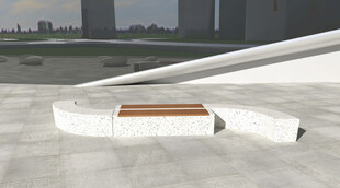 现代简约户外长椅设计