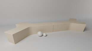 简约米色L型沙发组合