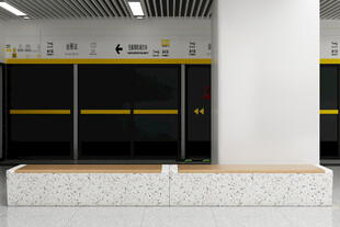 现代风格储物柜与休息区