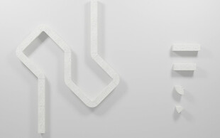 白色几何形状建筑模型组件