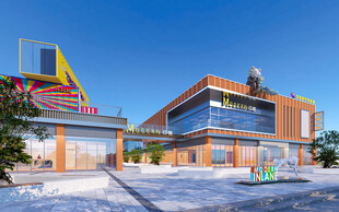 现代风格建筑雪景图