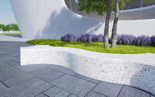 现代景观户外弧形座椅设计