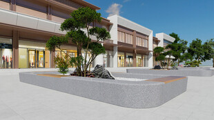 现代建筑前的景观设计