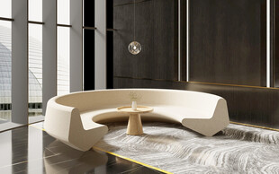 现代弧形沙发室内场景