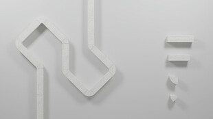 简约几何白色建筑构件