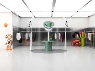 时尚童装店室内陈列展示
