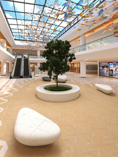 商场内景绿植与休闲设施