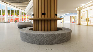 现代室内圆形柱体休闲区